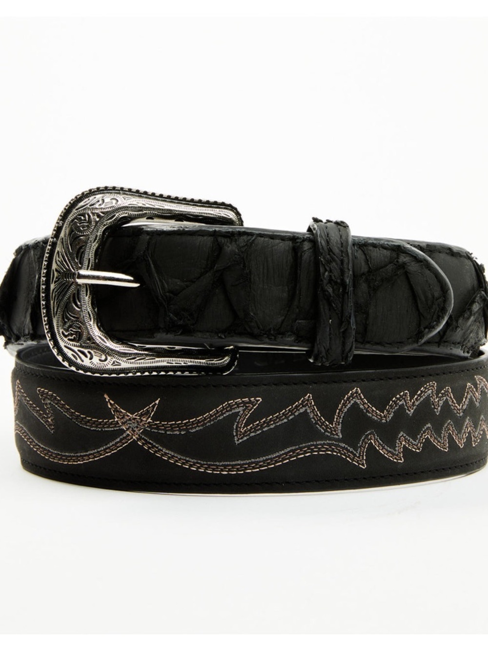 Cody James Exotic Pirarucu Belt Black Missing Loop Size 36
